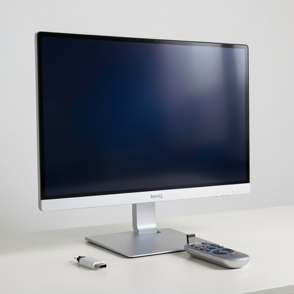 BenQ ScreenBar Plus bara LED pentru monitor cu controller wireless, 2700-6500K, luminozitate automata, port USB, design argintiu
