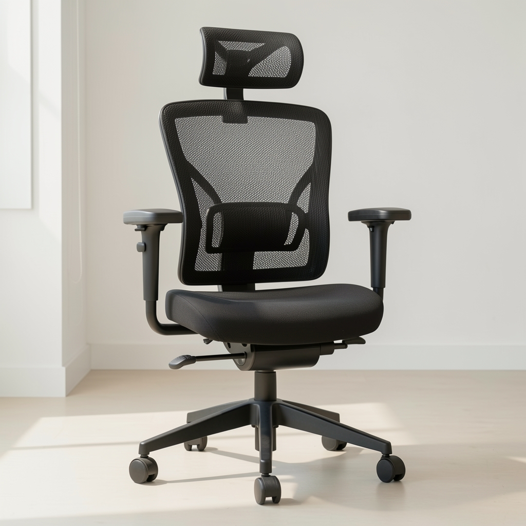 Scaun ergonomic de birou cu spătar rețea respirabilă, reglaje multiple pentru suport lombar și brațe ajustabile 4D