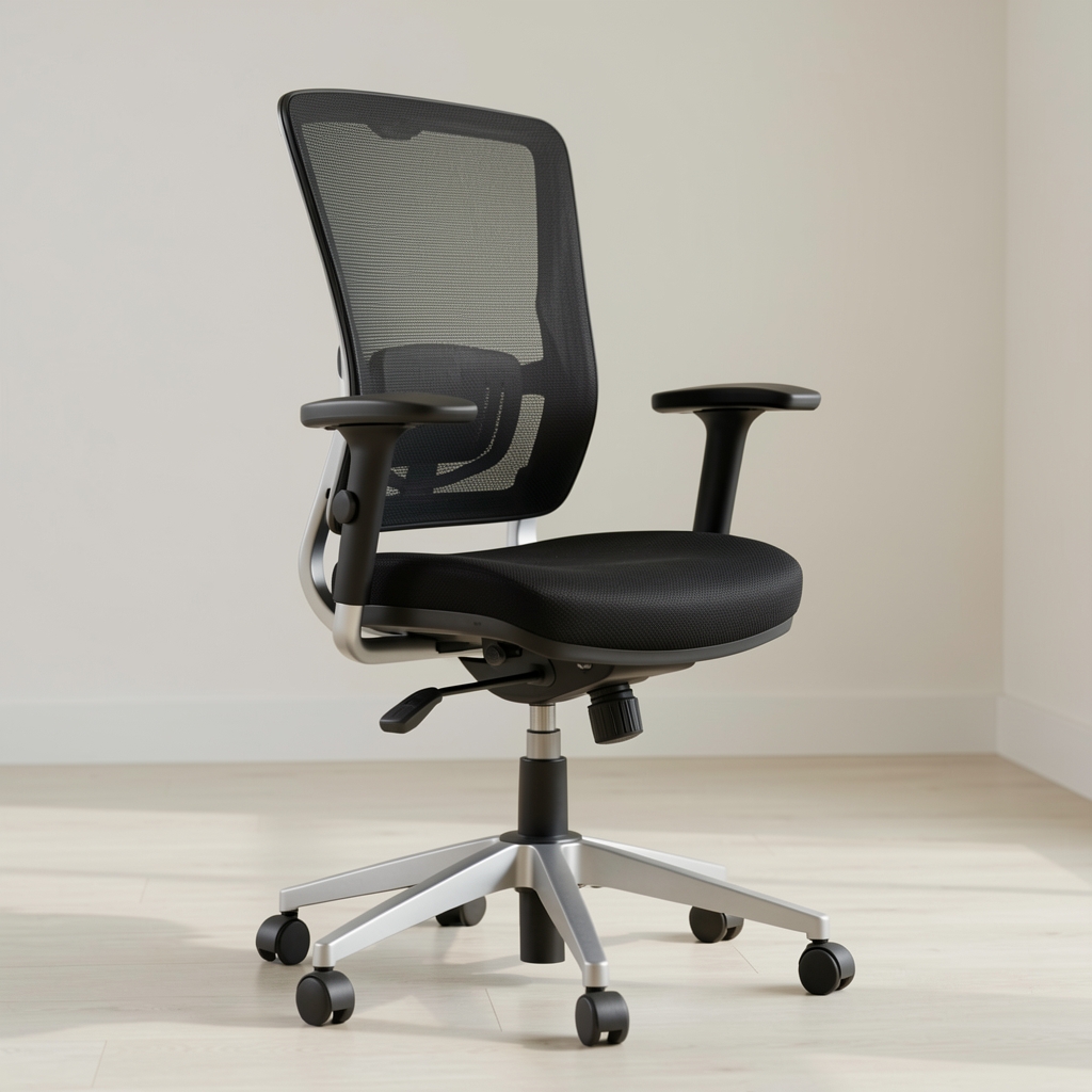 Scaun ergonomic mesh premium HumanForm Pro cu spătar anatomic din plasă neagră, cotiere 4D reglabile din aluminiu, mecanism de basculare cu 5 poziții blocabile și bază stelată din oțel