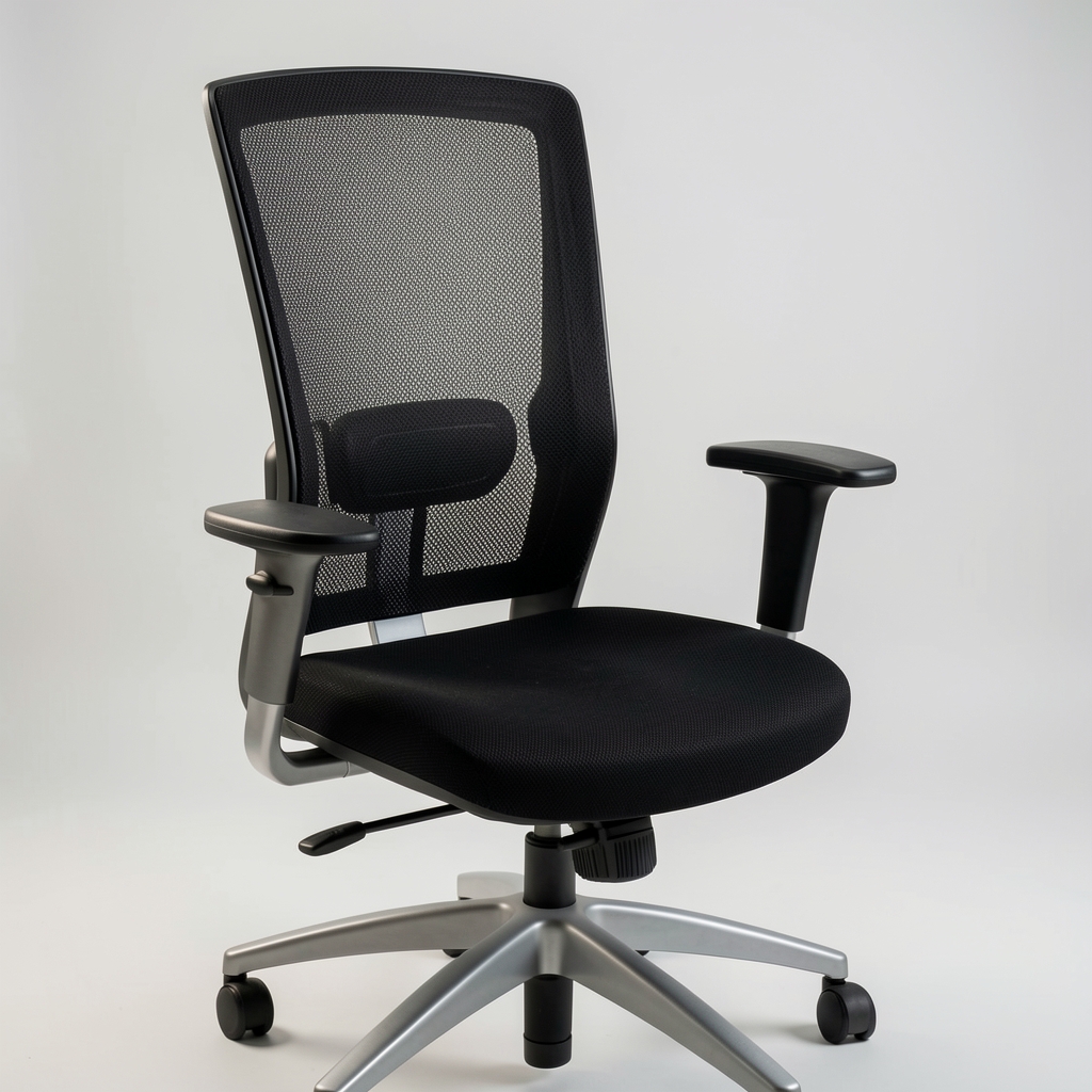 ErgoMax Pro V2, scaun ergonomic cu spatar mesh negru si cotiere 4D