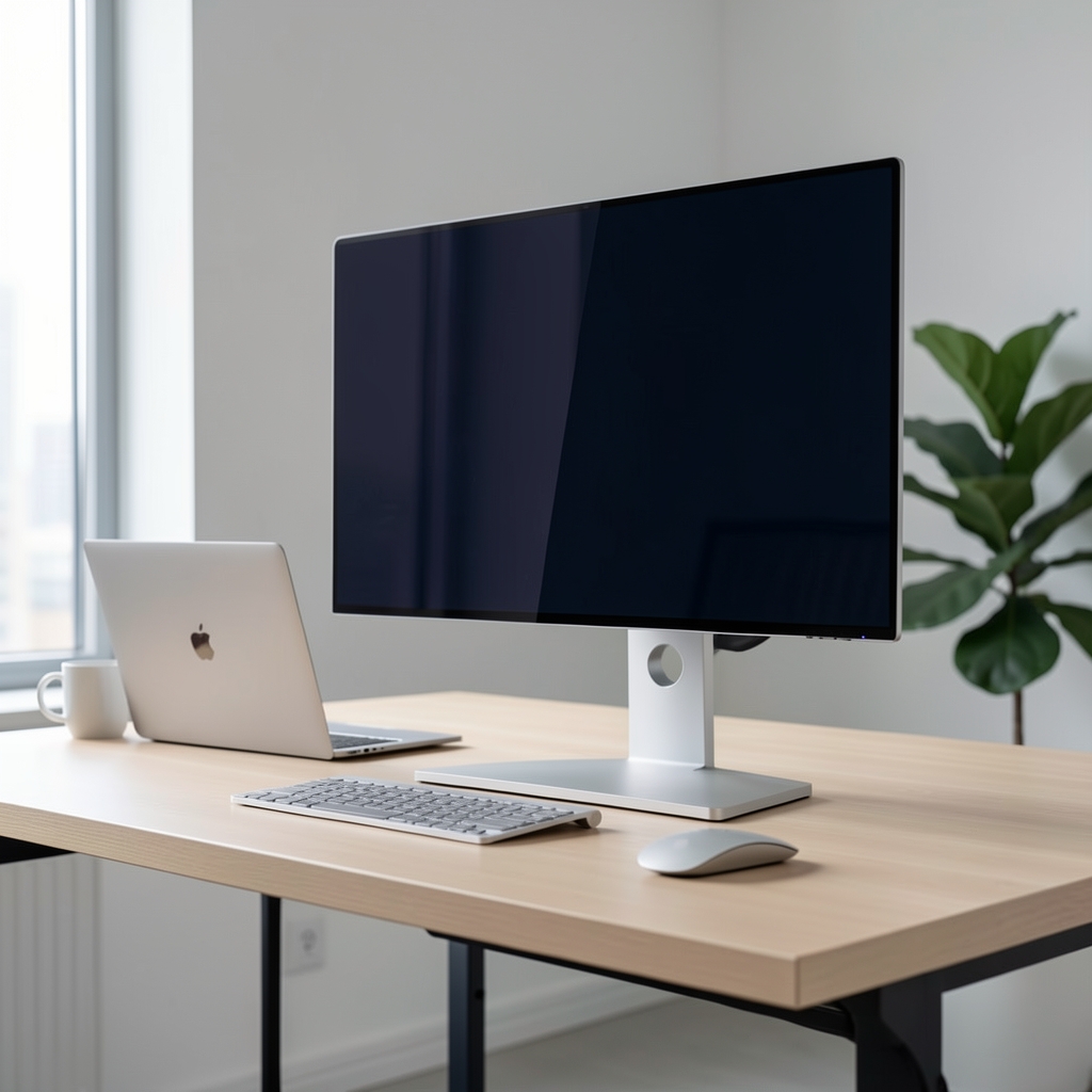 Suport laptop si monitor combinat din aluminiu argintiu cu slot ventilatie, ajustabil 5 nivele, compatibil MacBook si laptop 11-17 inch
