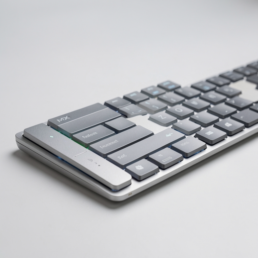 Tastatura Logitech MX Keys Advanced wireless cu iluminare adaptiva, taste low-profile, compatible Mac si Windows, design aluminiu